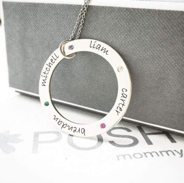 Loop Necklaces With Baby Names, by Posh Mommy