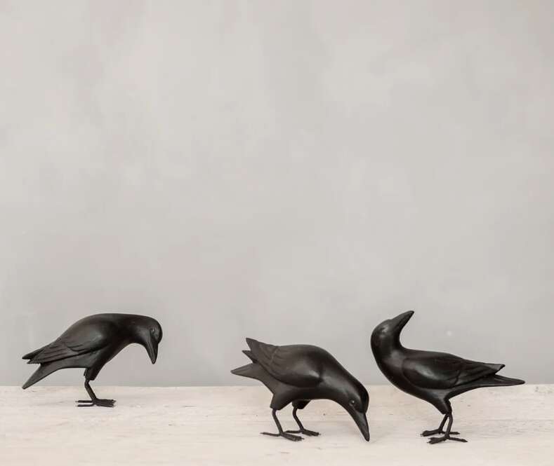 Mini Wood Carved Crows