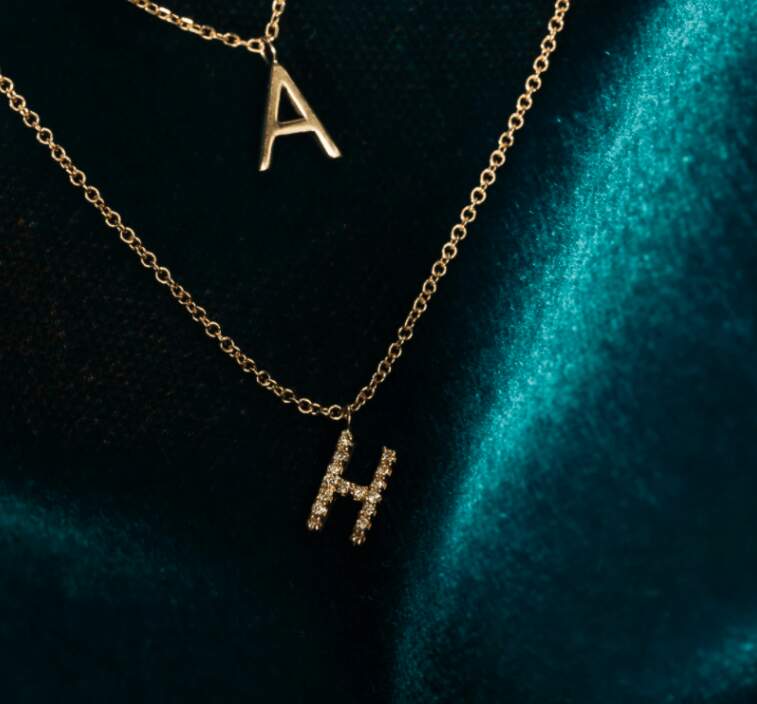Mini Gold Letter Necklace, by Aurate