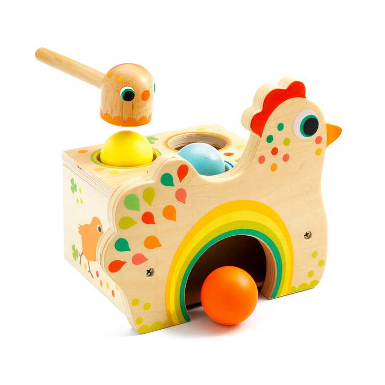 Non-Toxic Chicken Tapping Toy For Babies, by Djeco