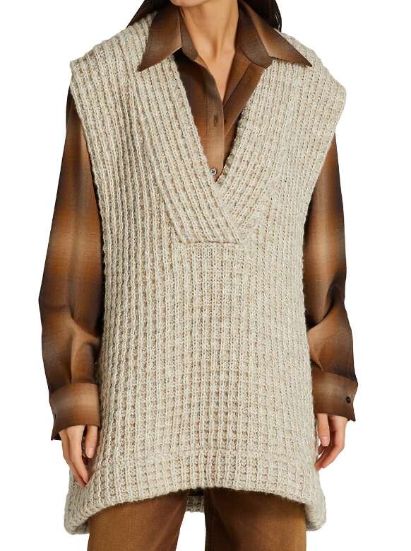 Oversized Knit Sweater Vest