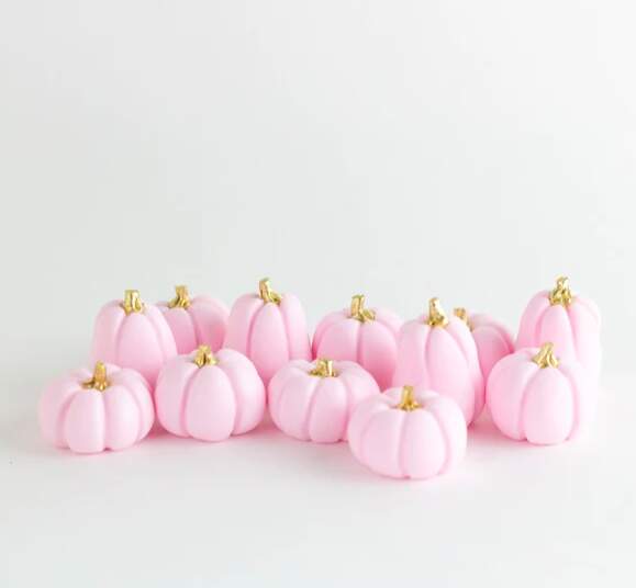 Pink and Gold Fondant Pumpkins- Set of 12