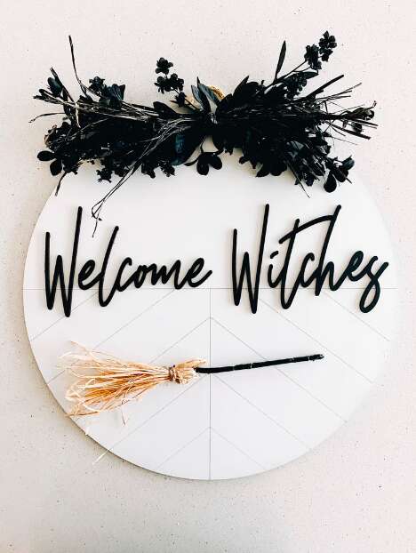 Welcome Witches Halloween Front Door Sign