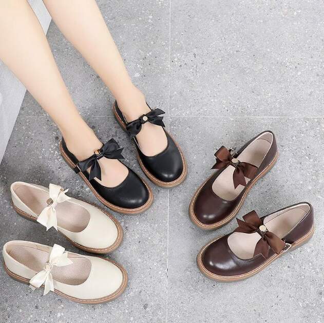 Bow Tie Flat Mary Janes,