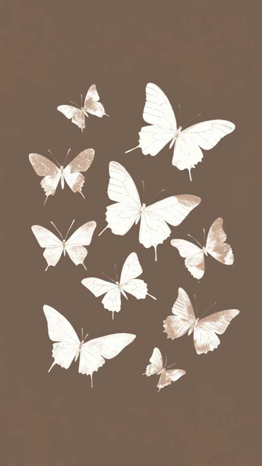 cute aesthetic brown butterfly wallpaper for iphone