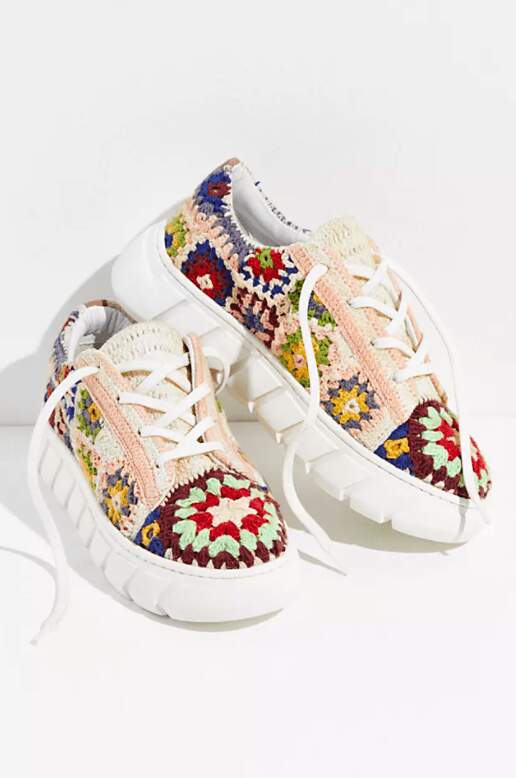 Crochet Floral Sneakers