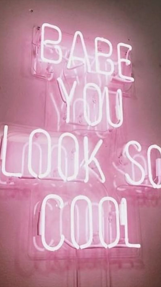 light pink quotes words baddie aesthetic wallpaper background neon