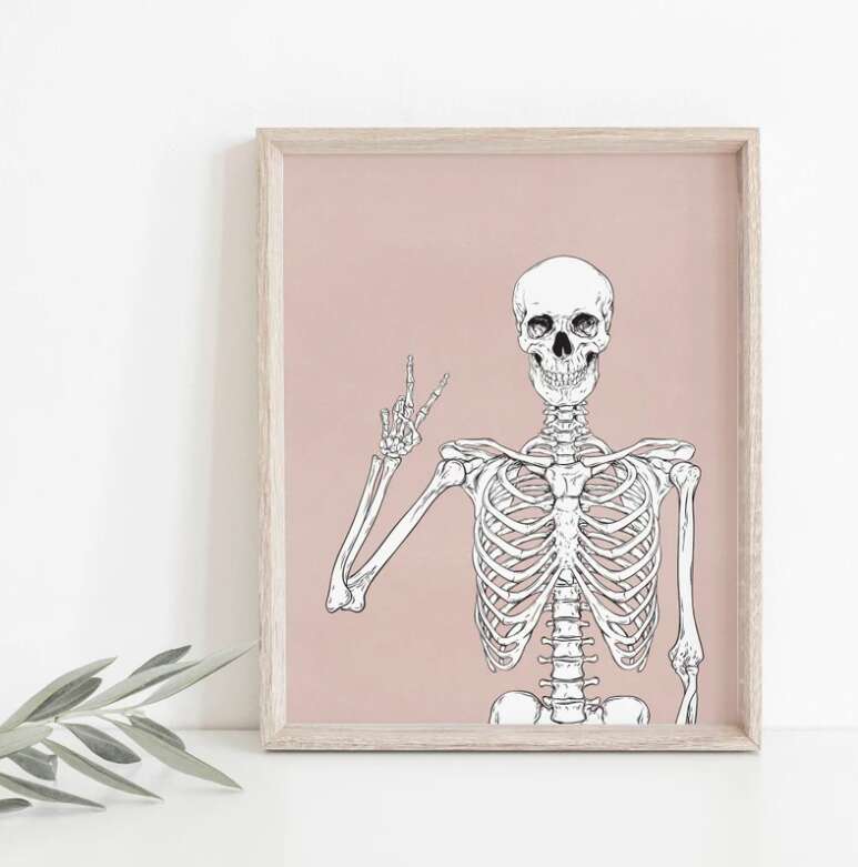 Blush Pink Good Vibes Skeleton Printable