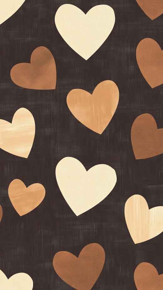 cute brown hearts wallpaper for iphone