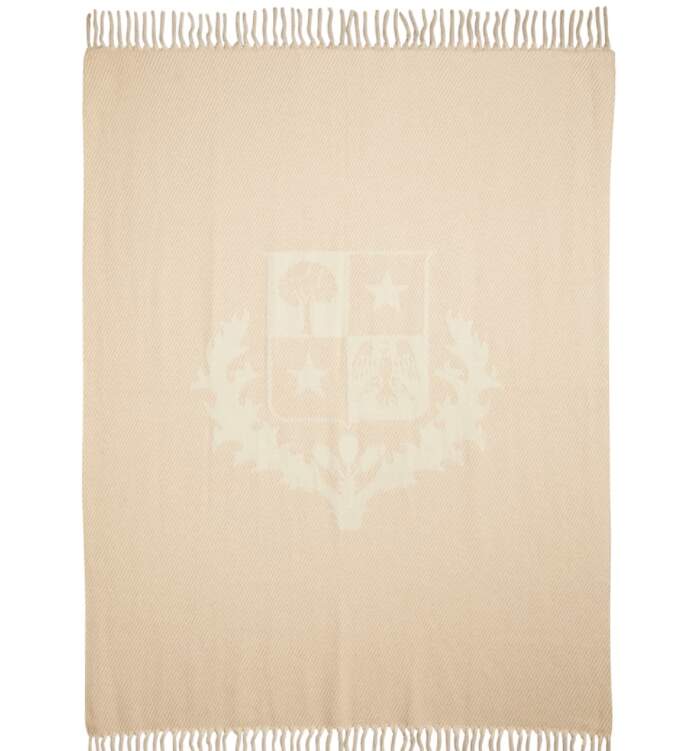 Fringed logo-jacquard cashmere blanket, Loro Piana