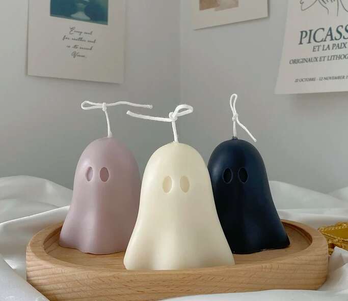 Mini Beeswax & Soy Ghost Candles