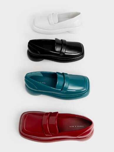 Faux Leather Chunky Loafers,