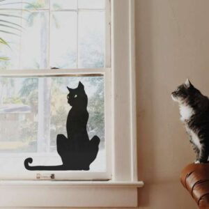 Spooky Black Cat Vinyl Window Decal
