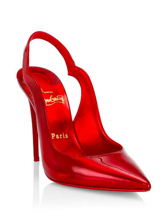 Hot Chick 100 Leather Slingback Red Pumps, Christian Louboutin