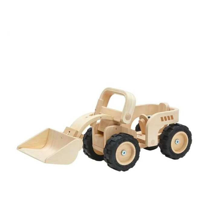 Natural Wood Bulldozer Toy