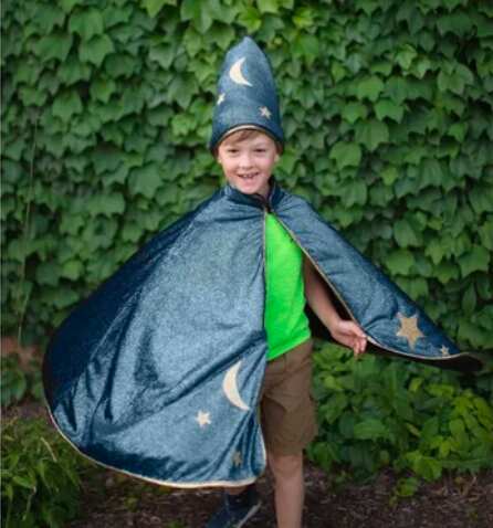 Starry Night Wizard Cape & Hat Halloween Costume Gift For Boys and Girls