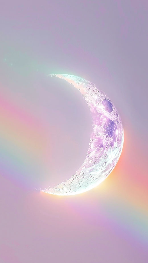 aesthetic moon and rainbow 4k free wallpaper for iphone