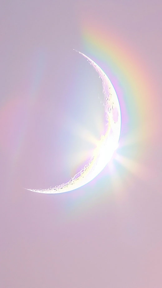 aesthetic moon and rainbow 4k free wallpaper for iphone