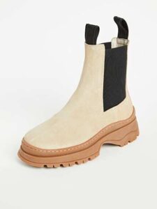 Beige Suede Chelsea Chunky Boots