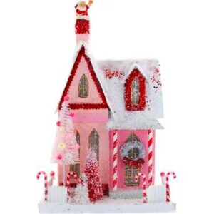 Pink Candy Cane Cottage Christmas Decor, Cody Foster