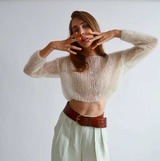 cropped mohair Sexy light sweater