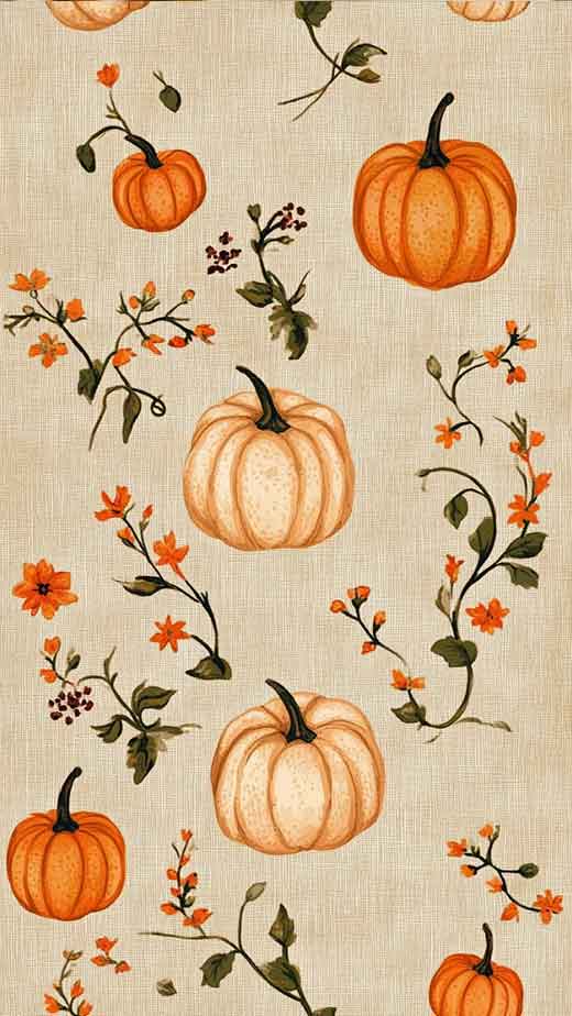 vintage aesthetic pumpkin pattern aesthetic wallpaper free for thanksgiving