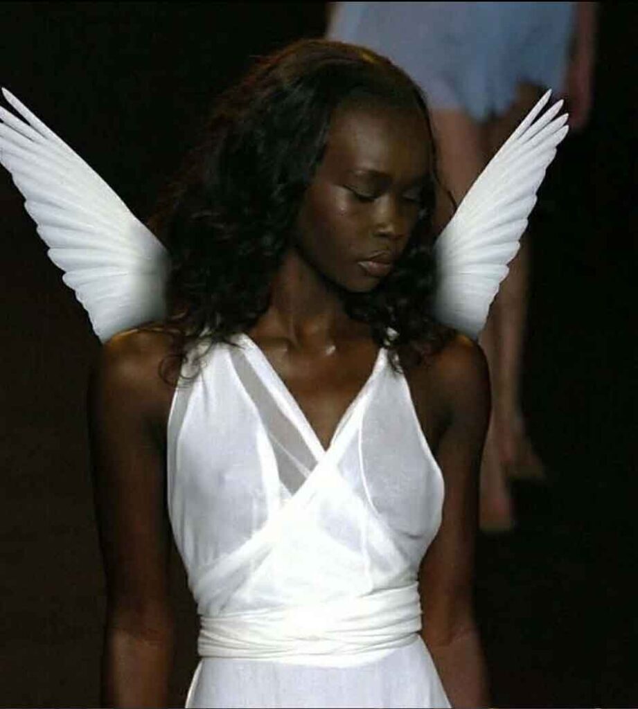 black woman angel costume aesthetic