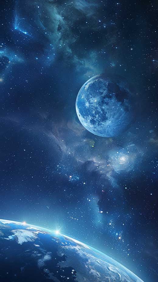 blue moon space aesthetic wallpaper