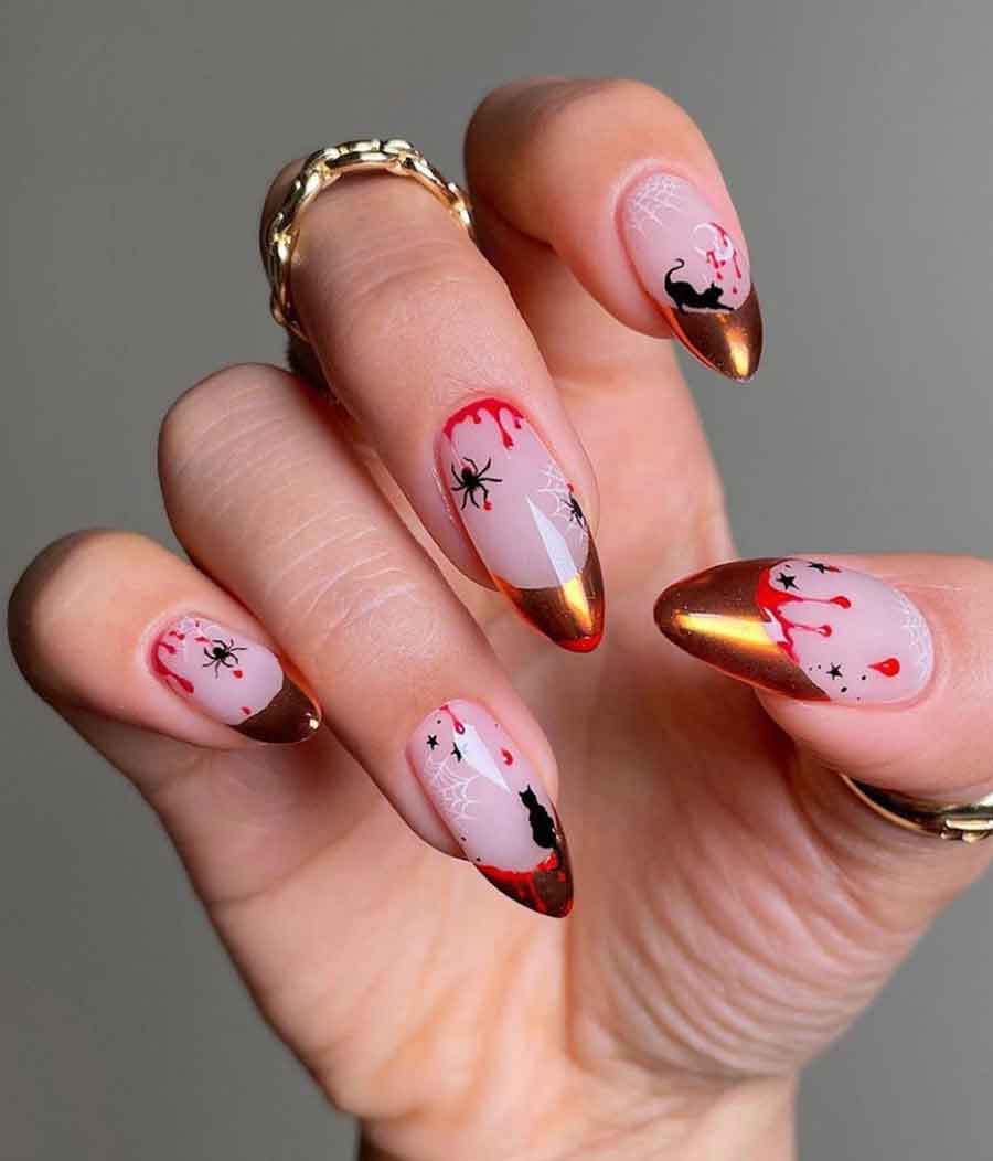 bloody halloween nail art