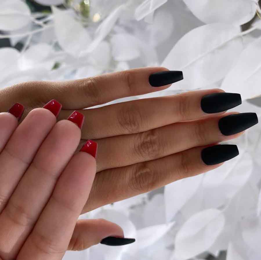 louboutin nail design luxury black and red