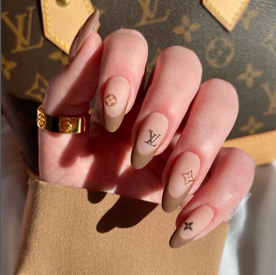 Orange Lv Nails - Nails Design Ideas