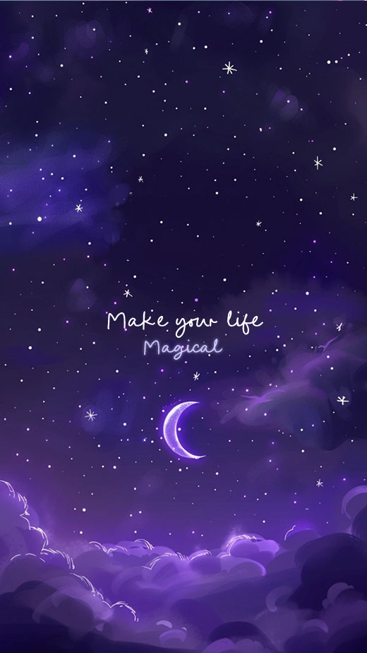 purple crescent moon with quote wallpaper for iphone