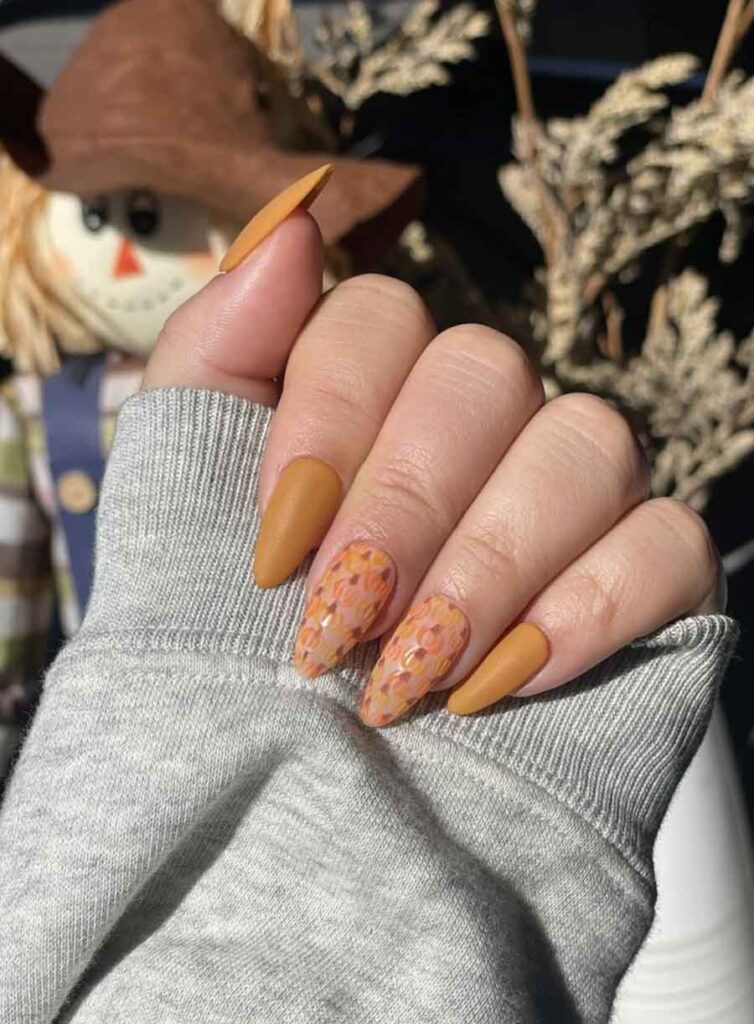 matte press on thanksgiving nails