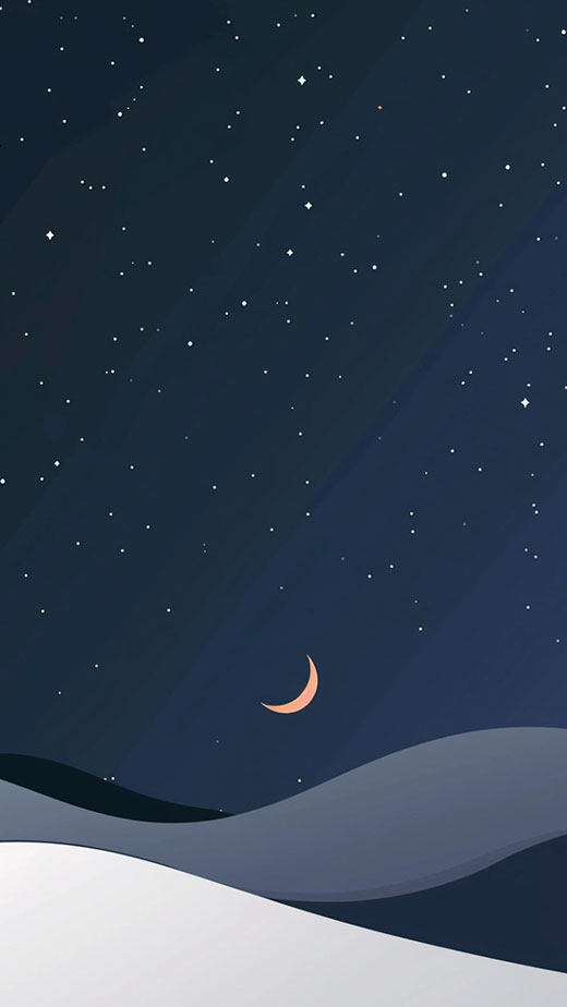 minimalist crescent waxing moon wallpaper