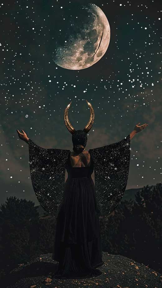 moon goddess black and gold iphone wallpaper