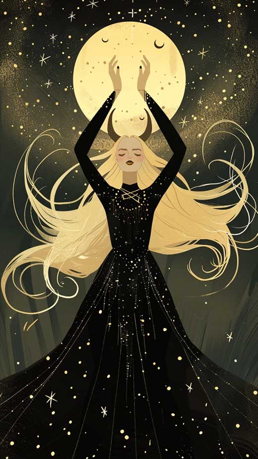 moon goddess black and gold iphone wallpaper