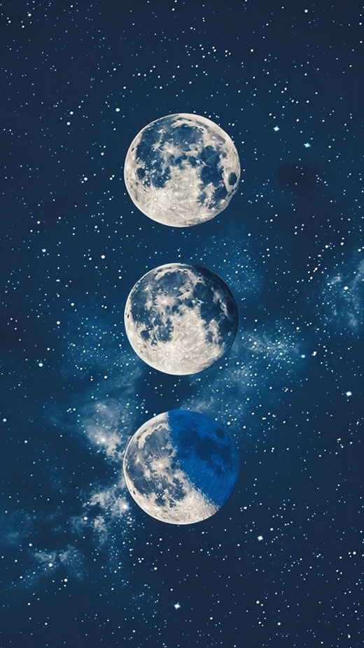 moon phases dark blue wallpaper for iphone