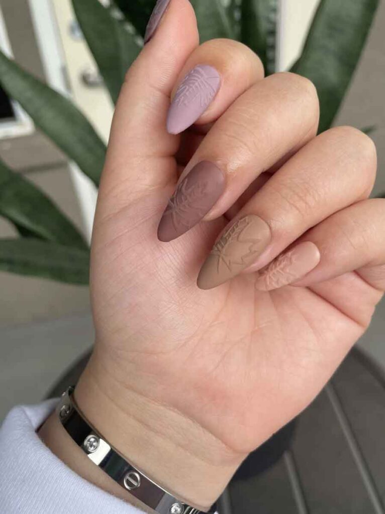 nails for thanksgiving matte ombre