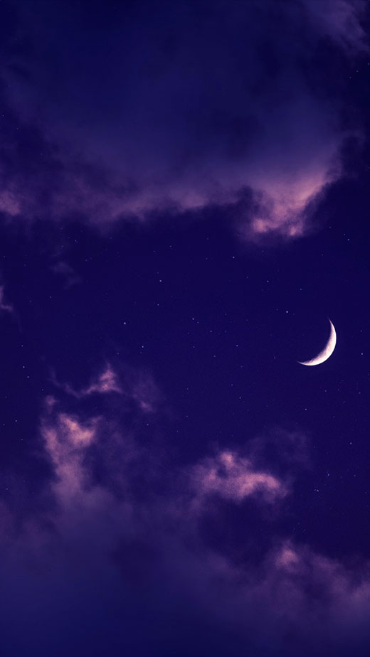 purple crescent moon eclipse wallpaper for iphone