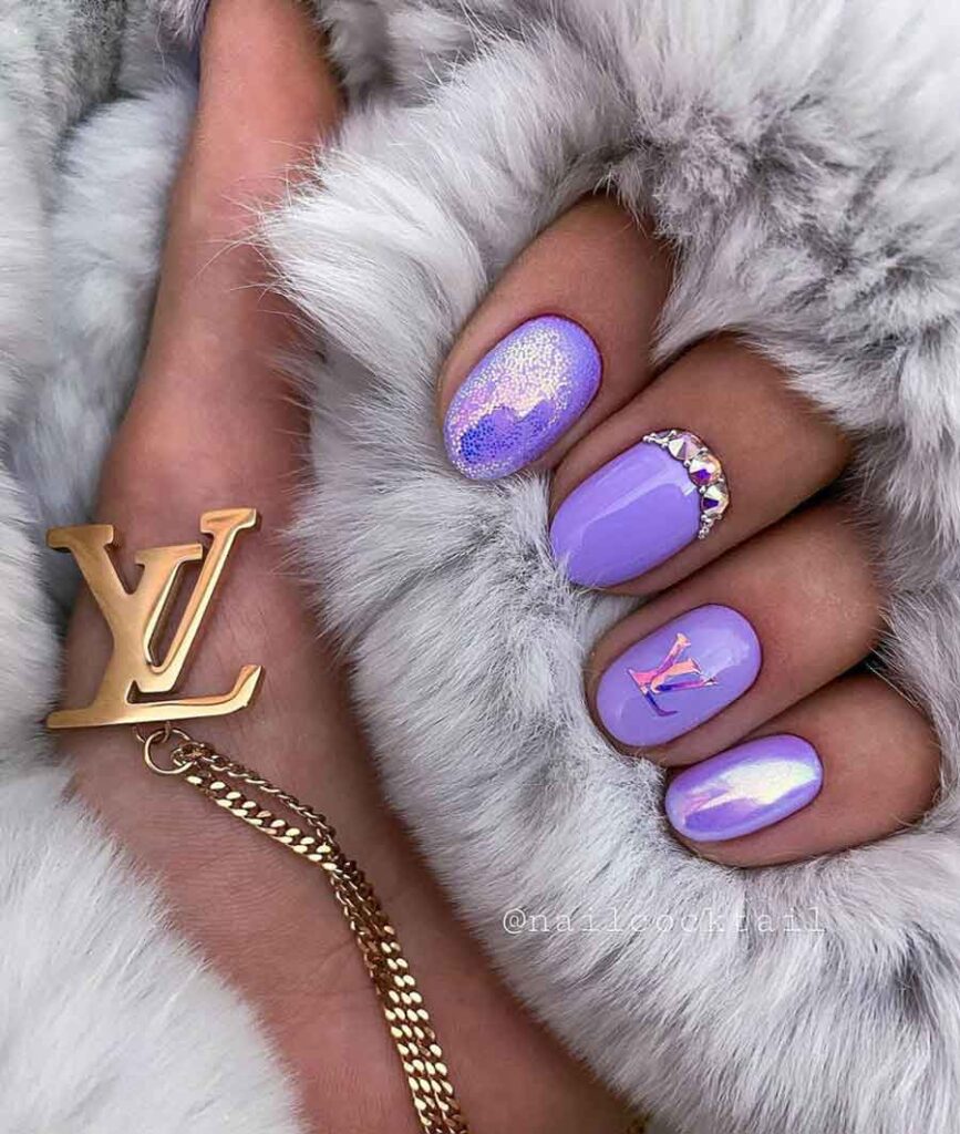 Acrylic Nails Tutorial  Louis Vuitton hand drawn nail art  Ombre Nail   oh lala collection  YouTube