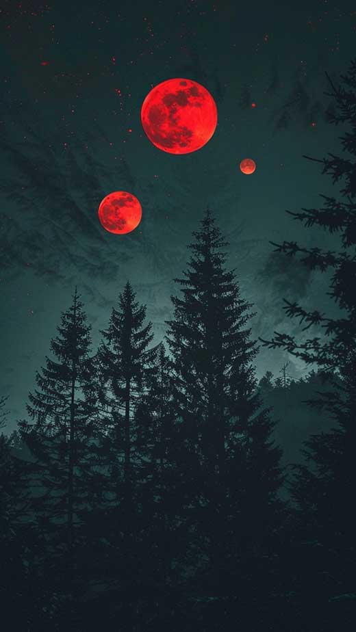 aesthetic red moon wallpaper