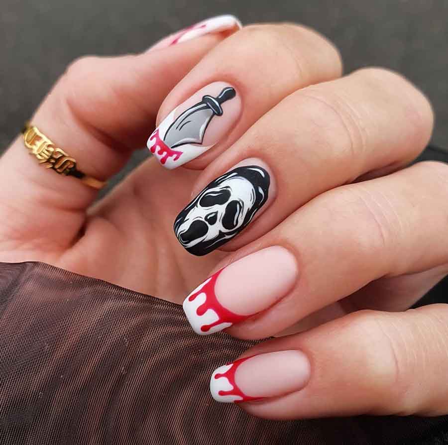 scream halloween nail