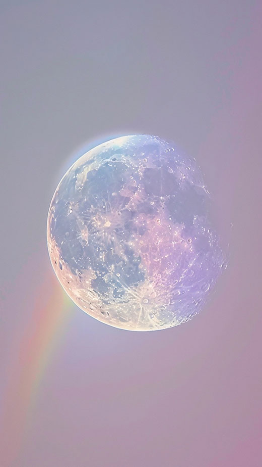 aesthetic moon and rainbow 4k free wallpaper for iphone