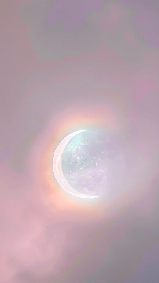 aesthetic moon and rainbow 4k free wallpaper for iphone