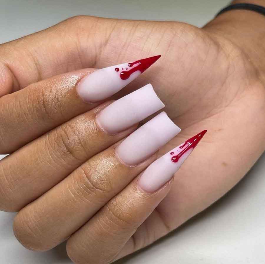 vampire stiletto nail art for halloween
