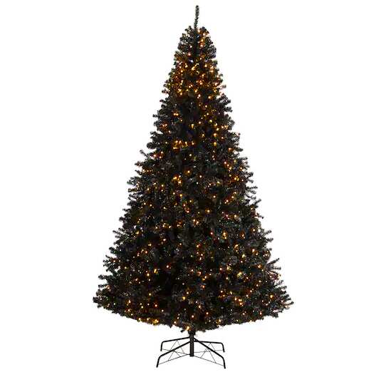 10ft Pre-Lit Black Christmas Tree