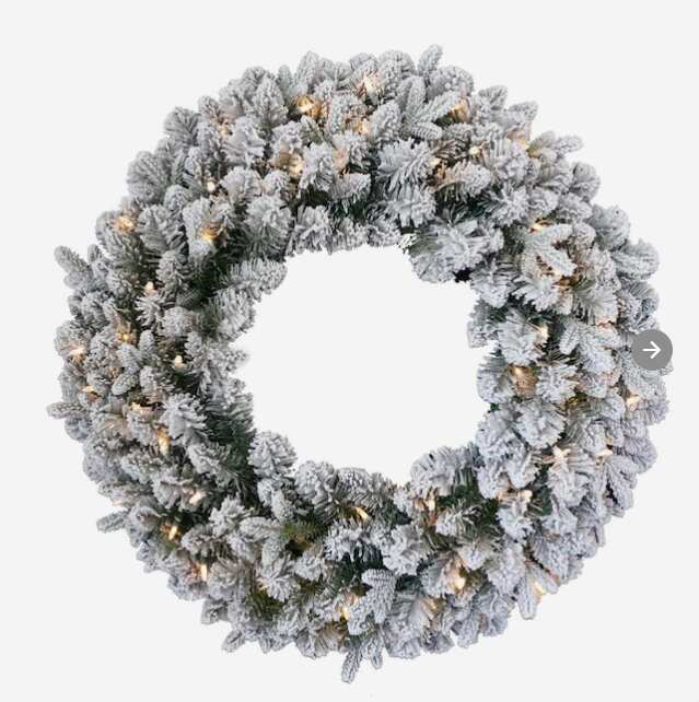 Pre-lit White Fir Artificial Christmas Wreath 24"