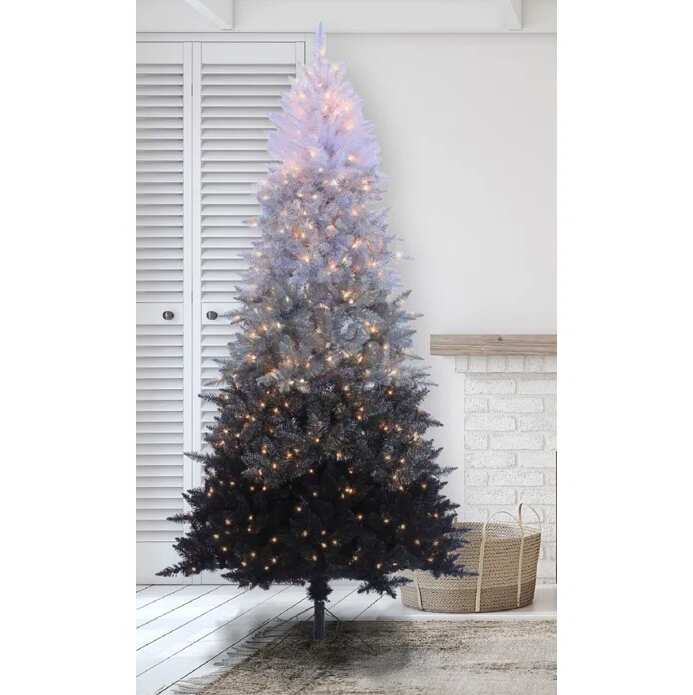 7.5ft ombre black christmas tree_the mood guide