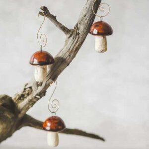 Boletus Mushrooms Christmas tree ornament set of 6