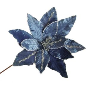 Denim Blue Poinsettia Flower Stem